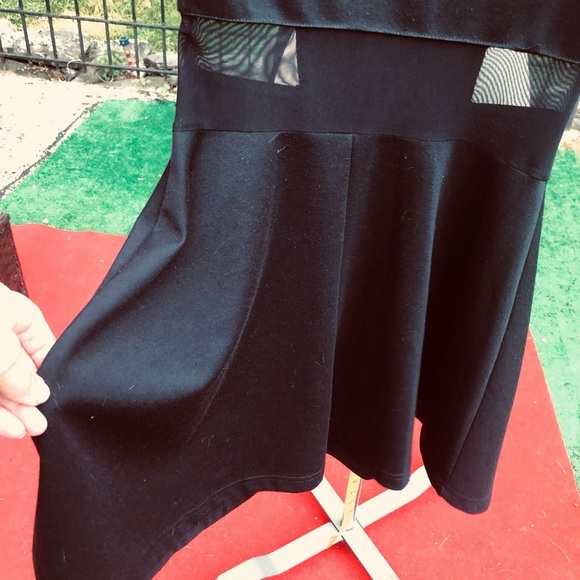 BLACK mini sleeveless style dress with Mesh accents never worn - Picture 8 of 8